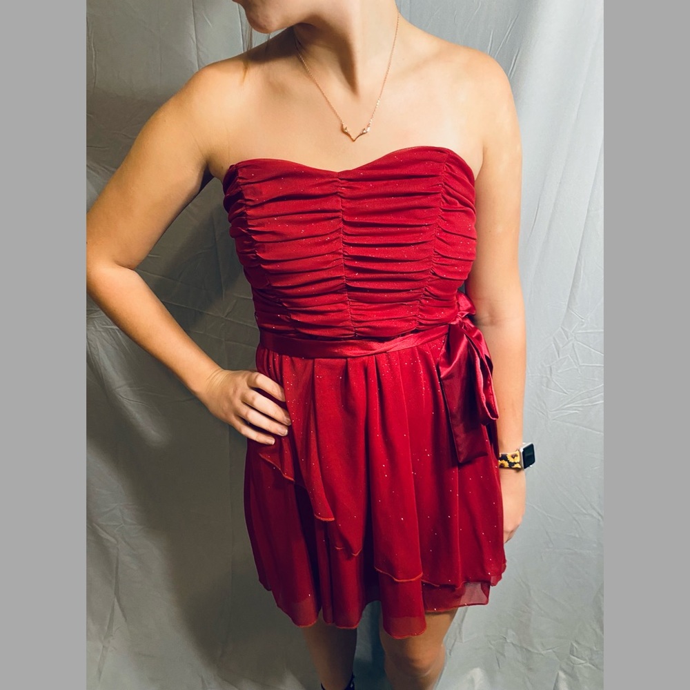 Trixxi Sparkling Red Dress. Size 7